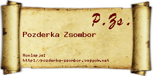 Pozderka Zsombor névjegykártya